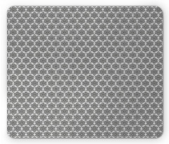 Monochrome Flower Mouse Pad