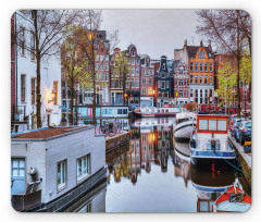 Small Boats on Amstel River Mouse Pad