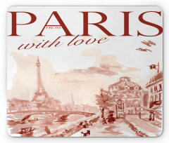 Vintage Watercolor Paris Mouse Pad
