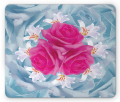 Graphic Roses and Lilies Mouse Pad