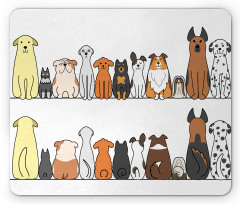 Dog Family in a Row Mouse Pad