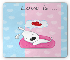 Puppies on Sofa Heart Shape Mouse Pad