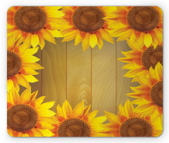 Flower Frame Circle Mouse Pad