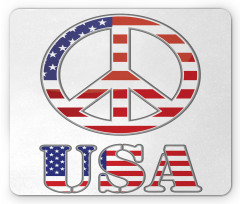 70s Peace Sign American Mouse Pad