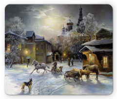 Winter Rural Landscape Mouse Pad