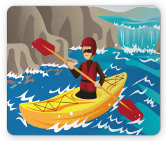 Boy Kayaking in the River Mouse Pad