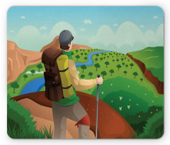 Man with a Backpack Hike Mouse Pad