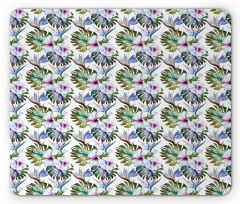 Colorful Exotic Flowers Art Mouse Pad