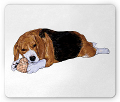 Dog with Toy Play Time Art Mouse Pad