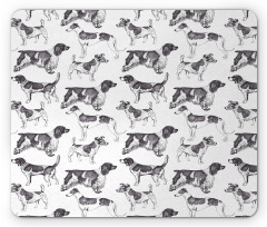 Monochrome Dog Breeds Mouse Pad