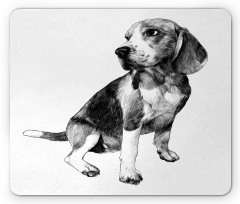 Monochrome Sketch Dog Friend Mouse Pad