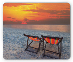 Beach with Colorful Sky Mouse Pad
