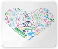 Colorful Instrument Drawings Mouse Pad