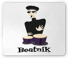 Beatnik Wording Cool Drummer Mouse Pad