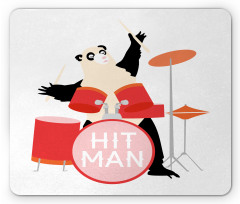 Whimsical Panda Hit Man Text Mouse Pad