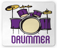 Drummer Wording Graphic Image Mouse Pad