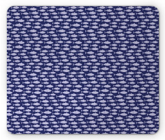 Monotone Fish Pattern Mouse Pad