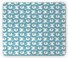 Seahorses on Rounds Mouse Pad