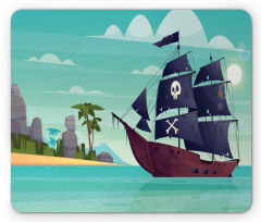 Pirate Ship on Water Mouse Pad