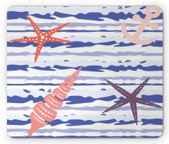 Wavy Stripes Starfish Mouse Pad