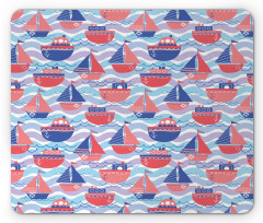 Sailing Boats Wave Graphic Mouse Pad