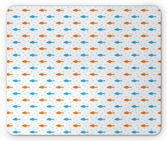 Bicolored Flock of Fish Motifs Mouse Pad