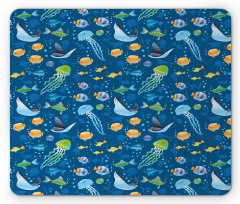 Fish Turtle Nautical Mouse Pad