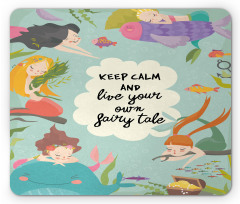 Calligraphy Mermaids Mouse Pad