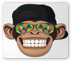 Hipster Monkey Glasses Mouse Pad