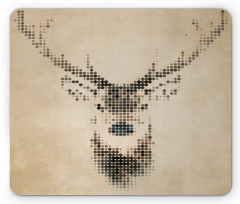 Deer Portrait with Dots Mouse Pad