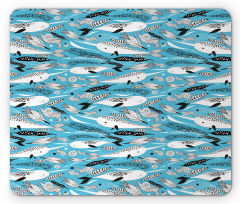 Unicorn Whales Algae Motifs Mouse Pad