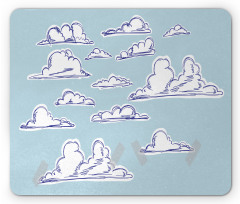 Fluffy Clouds Sketch Art Mouse Pad