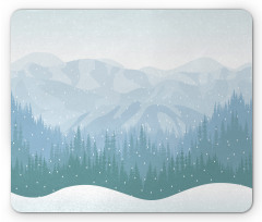 Mountains Winter Snowflake Mouse Pad