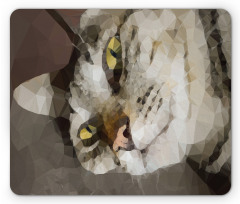 Low Poly Art Cat Portrait Mouse Pad