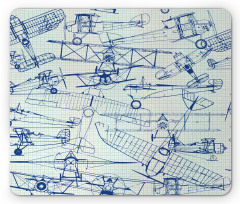 Old Airplane Drawing Mouse Pad