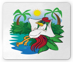 Rooster Exotic Paradise Mouse Pad