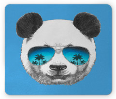 Single Cool Panda Face Mouse Pad