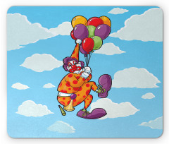 Clown Taken by His Balloons Mouse Pad