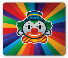 Clown Face Colorful Stripes Mouse Pad