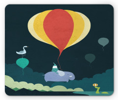 Hot Air Balloon and Animals Mouse Pad