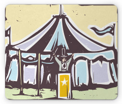 Carnival Scene Man and Tent Mouse Pad