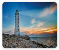 Lighthouse at Sunset Sea Mouse Pad