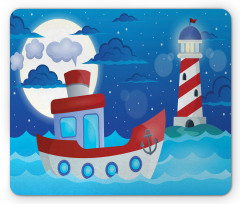 Nursery Ship Lighthouse Mouse Pad