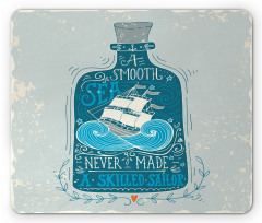 Bottle with Ship and Text Mouse Pad