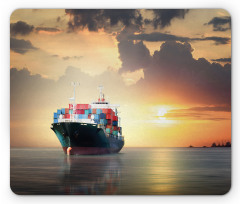 Cargo Ship at Sunset Photo Mouse Pad