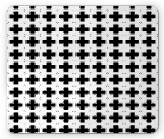 Dark Plus and White Squares Mouse Pad