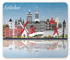 City Skyline Calligraphy Mouse Pad