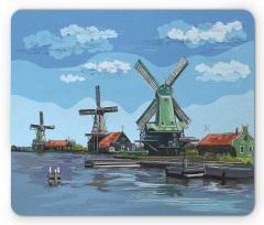 Cartoon Style Windmill Mouse Pad