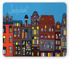 Graphic Colorful Houses Mouse Pad