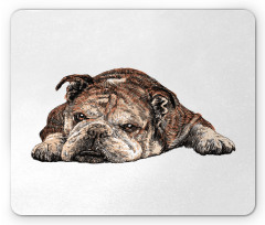 Single Hand Drawn Bulldog Mouse Pad